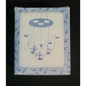 Vintage Russ Ceramic Olde Towne Mini Windchime Country Goose